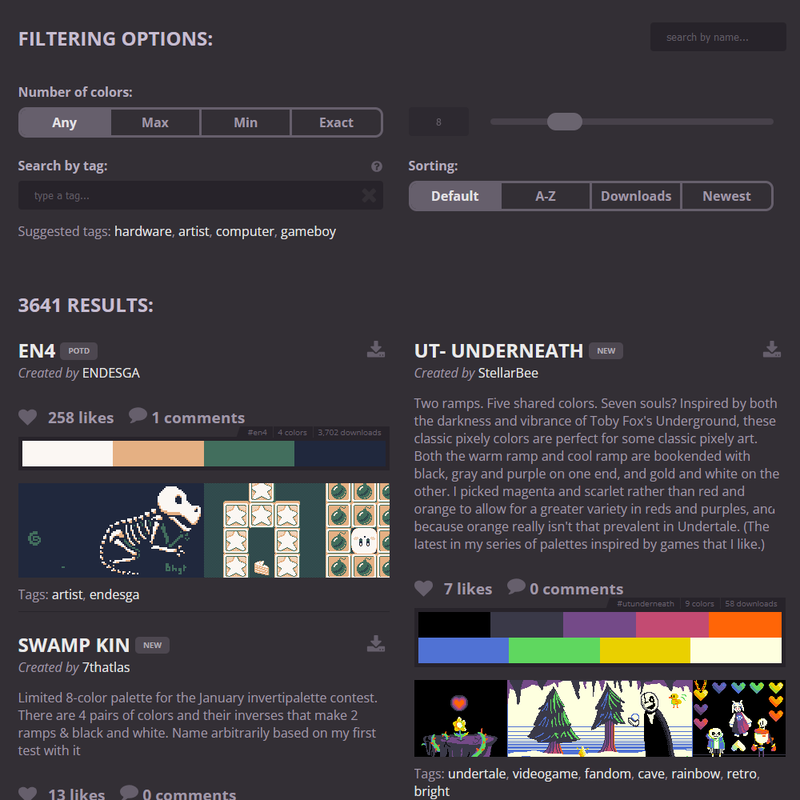 Lospec screenshot 4