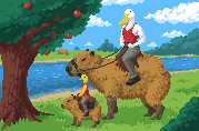 Capybara — 179 × 118 pixel art illustration by skeddles, 38 colors, 2021