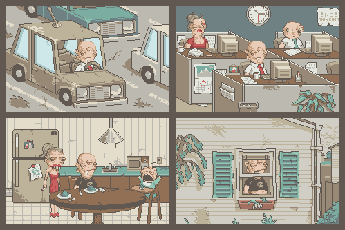 Mutant Monotony — 499 × 333 pixel art illustration by skeddles, 20 colors, 2024